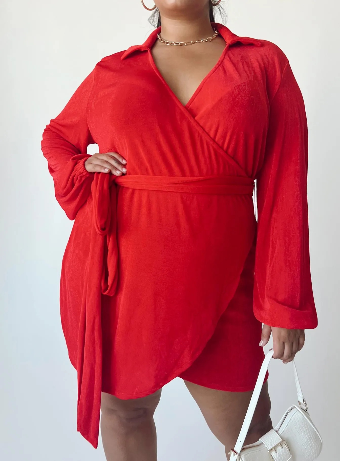 Sleek Presence Party Time Mini Dress Red Curve