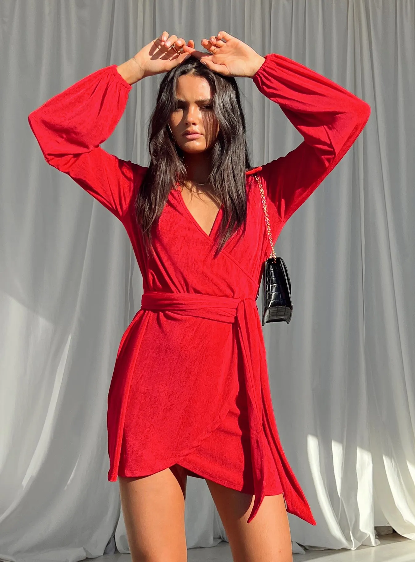 Party Time Mini Dress Red Silk Air