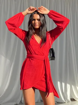 Party Time Mini Dress Red Silk Air