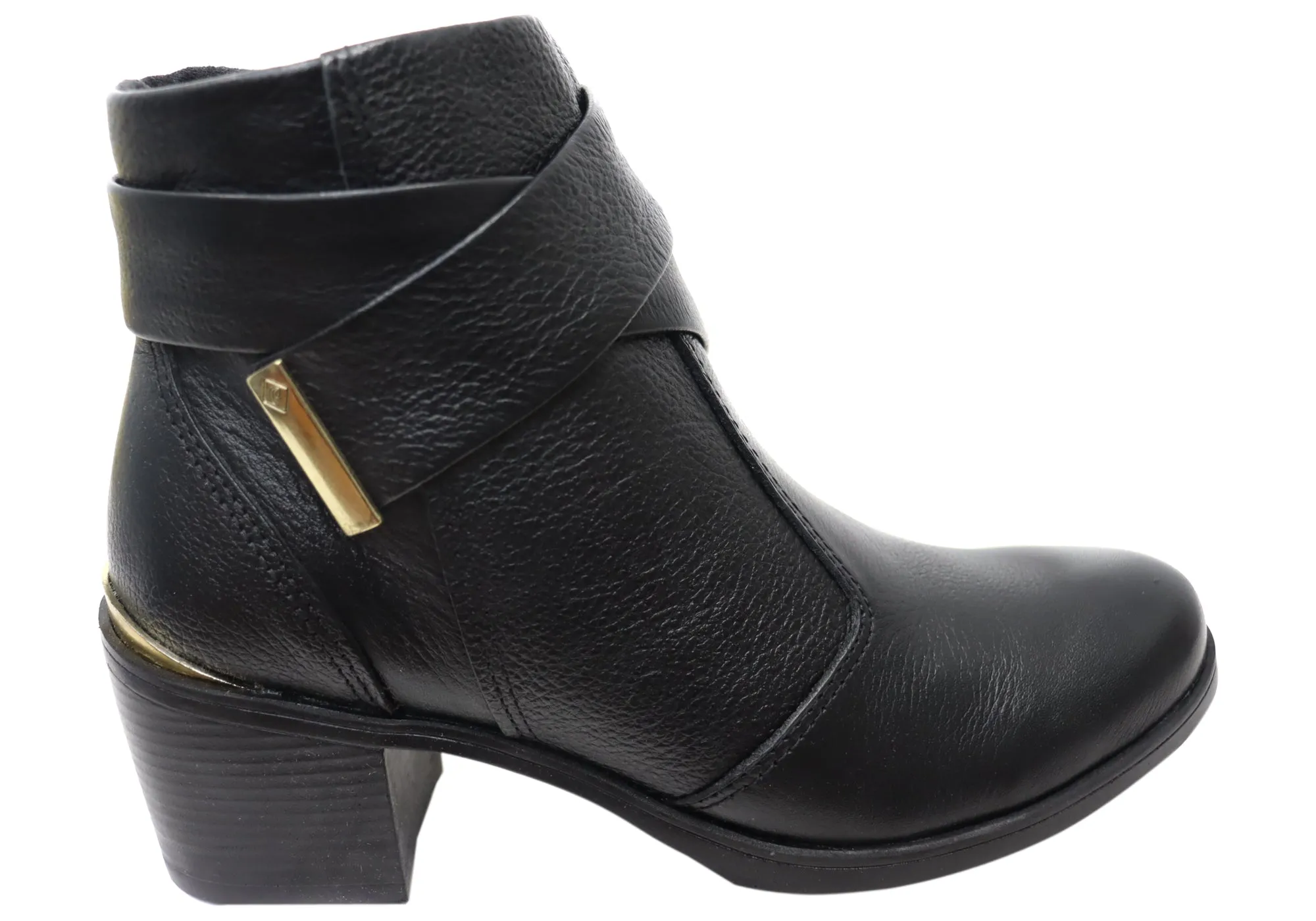 Pegada Valley Womens Mid Heel Leather Ankle Boots Made In Brazil Modern Design