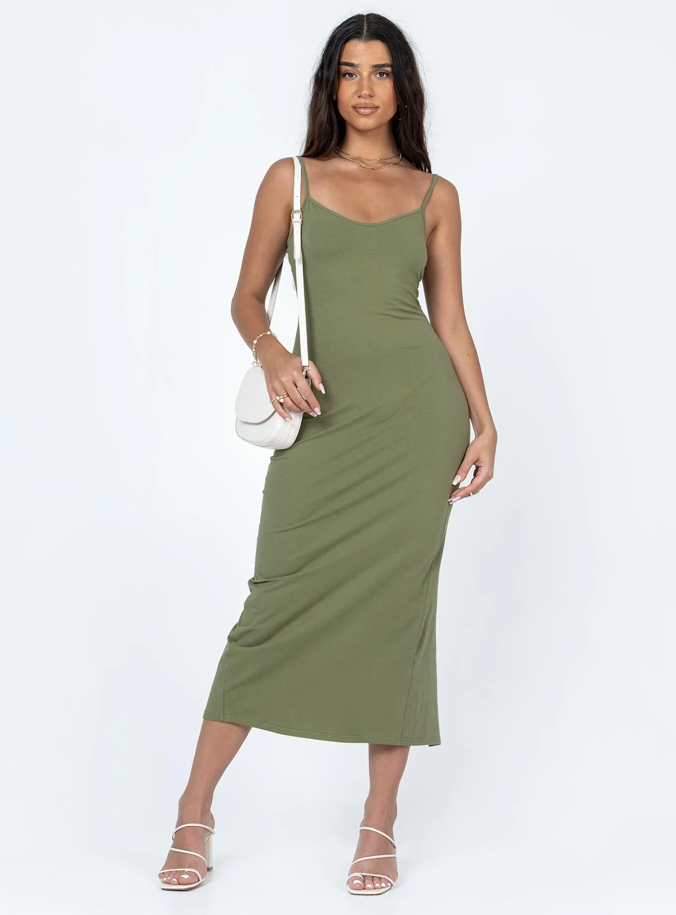Bold Movement Stream Cut Jesy Maxi Dress Khaki