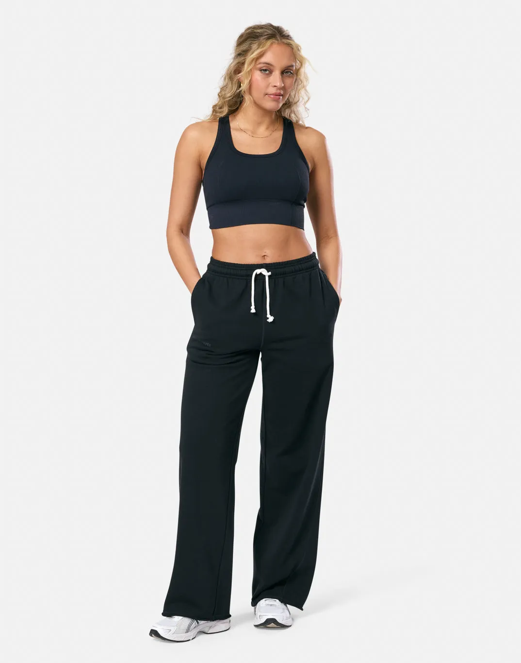 Clubhouse Wide Leg Jogger in Black Slim Fit Wear QuickReleaseClosures