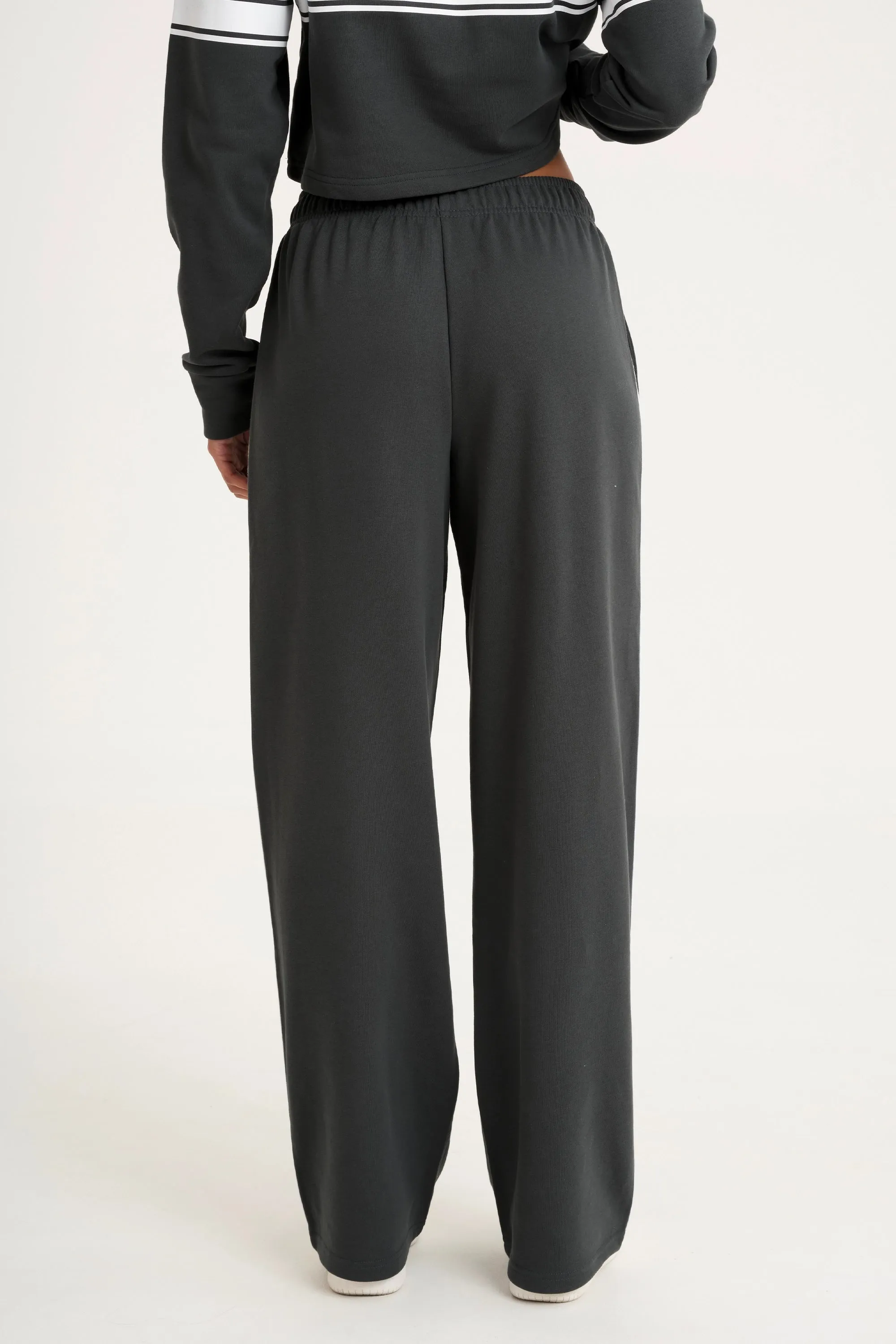 Blackout fabric Collegiate Wide Leg Track Pant