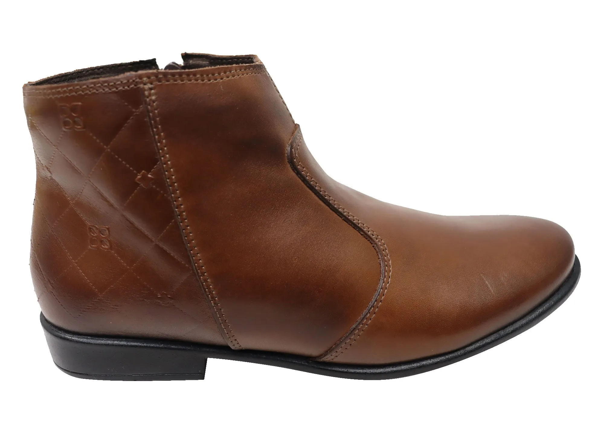 Sporty Look Perlatto Morgan Womens Comfortable Leather Ankle Boots Made In Brazil