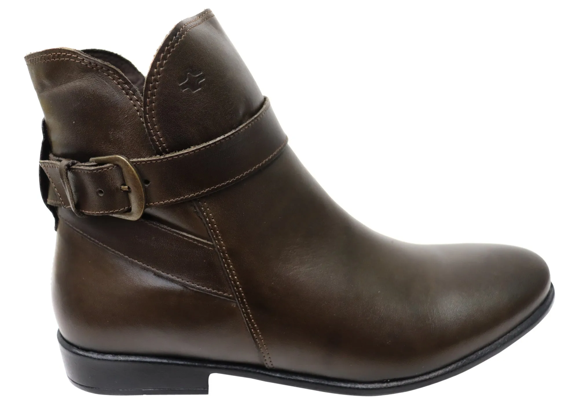 Minimalist MachineWashable Perlatto Penny Womens Comfortable Leather Ankle Boots Made In Brazil