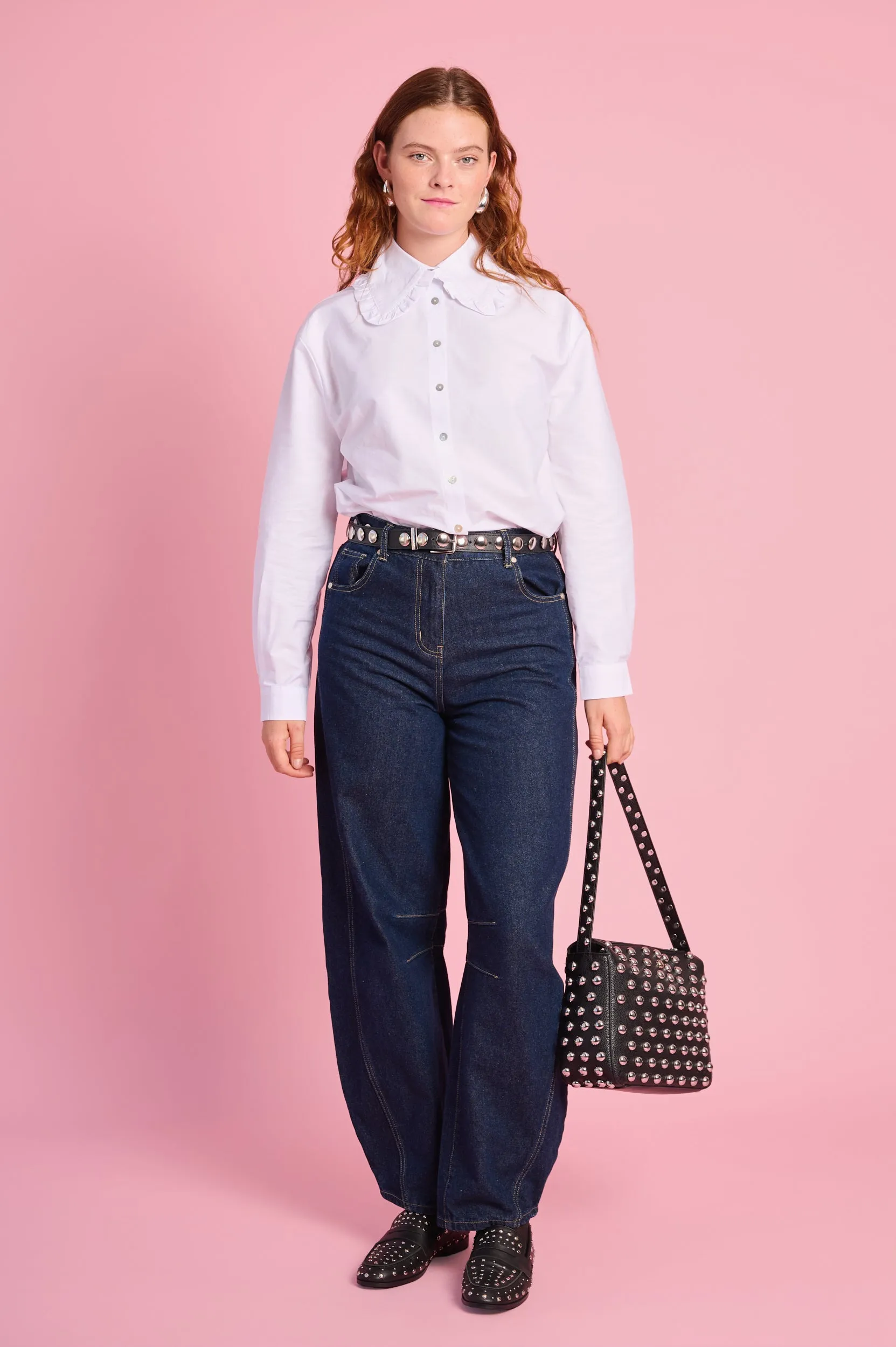Timeless Appeal Peter Pan Collar Shirt in White