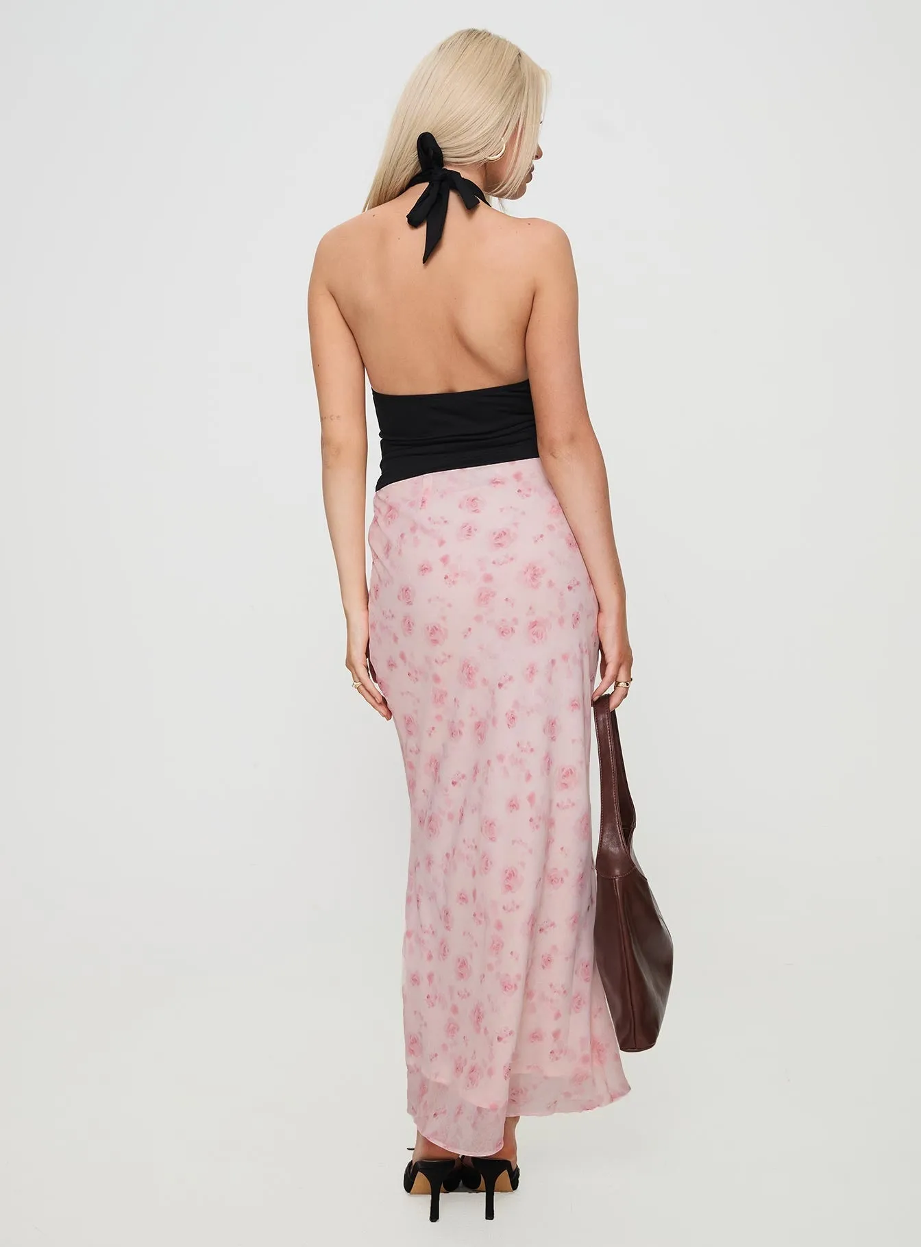 Full Circle ruffle trim Piazia Maxi Skirt Pink