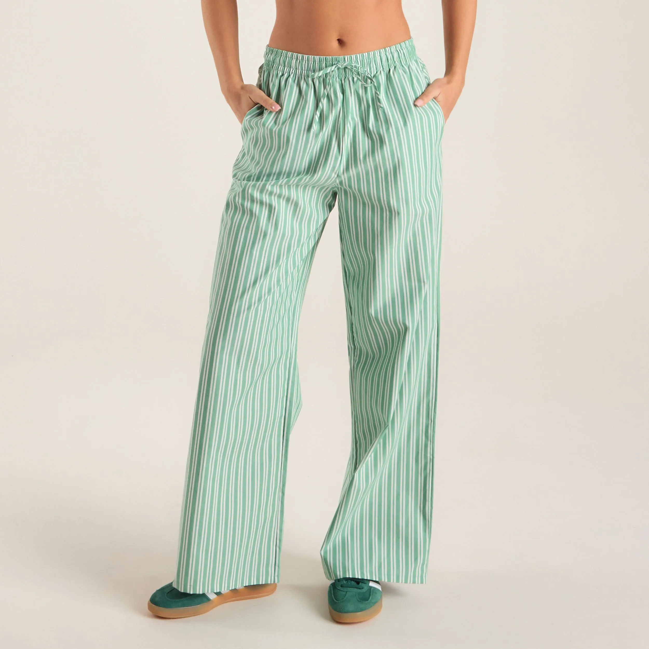 Pinstripe Pants - Green Quality Fabric SecureClosureSystem
