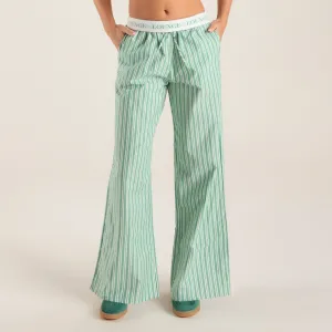 Pinstripe Pants - Green Breathable Waistband