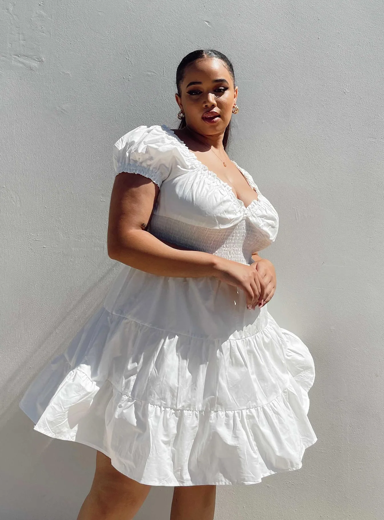 Coastal Soft Youth Charm Daniela Mini Dress White Curve