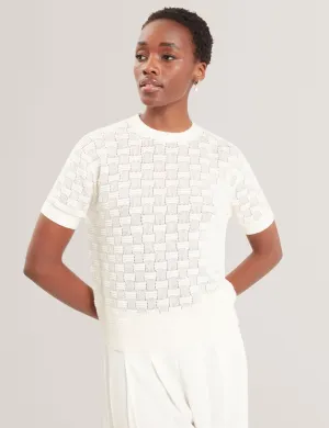 Soft Drape Cable Stitch EMETA | WHITE