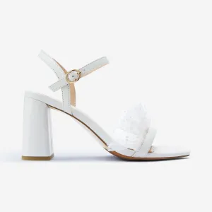 Freya Sandal Heel | Off-White Leather soft look portable