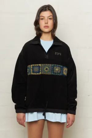 Polite Pullover Black Corduroy Fashion Relaxed Fresh Relaxed