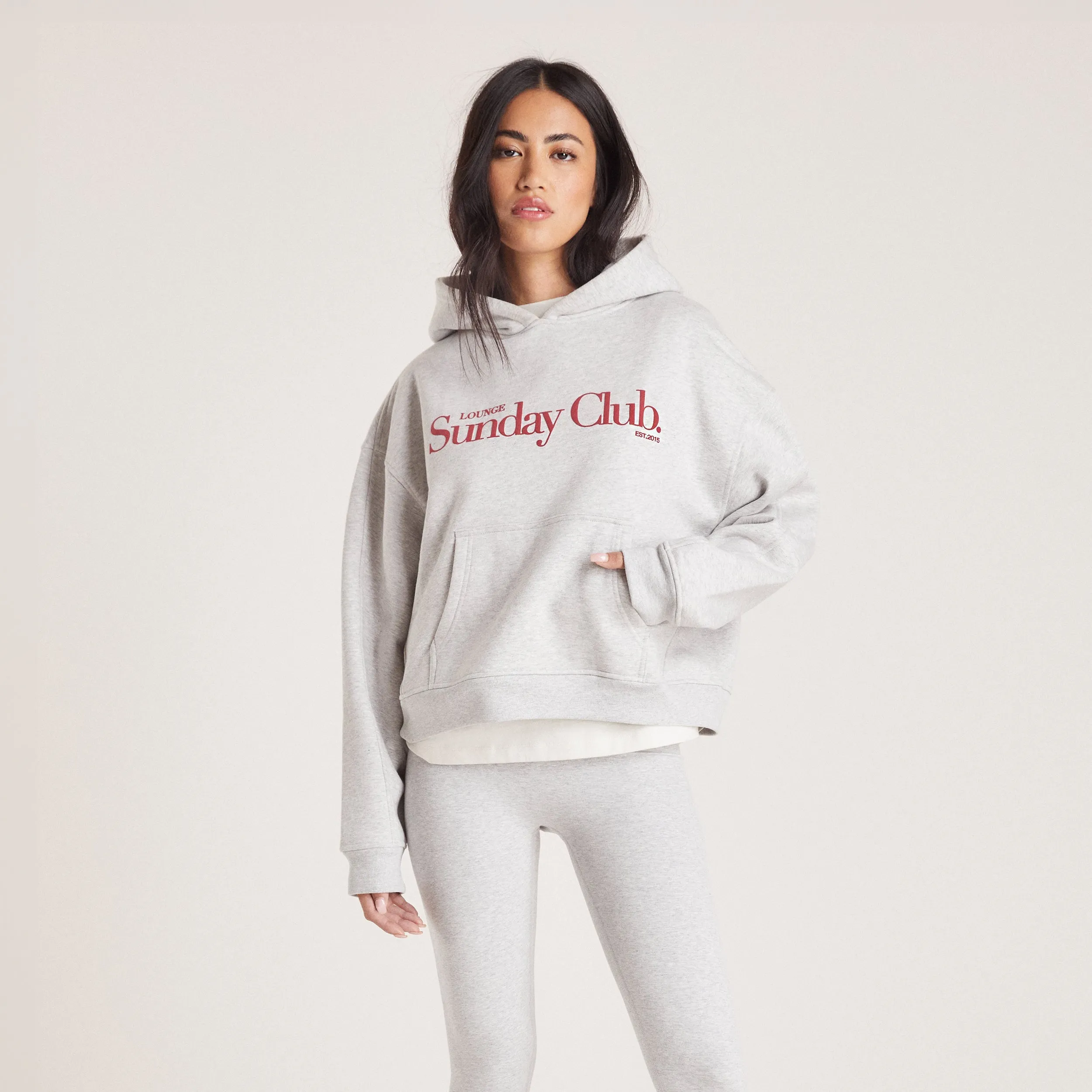 Boxy Hoodie - Grey Marl Comfortable Design Graphic Design