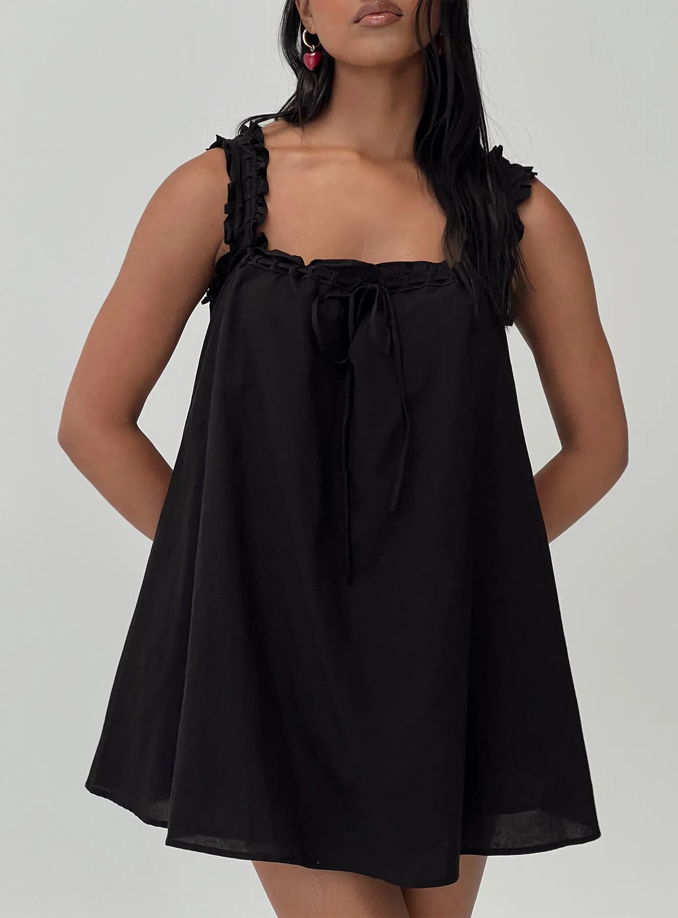 Swing Mini Dress Black Sunset Hour Seasonal Comfort