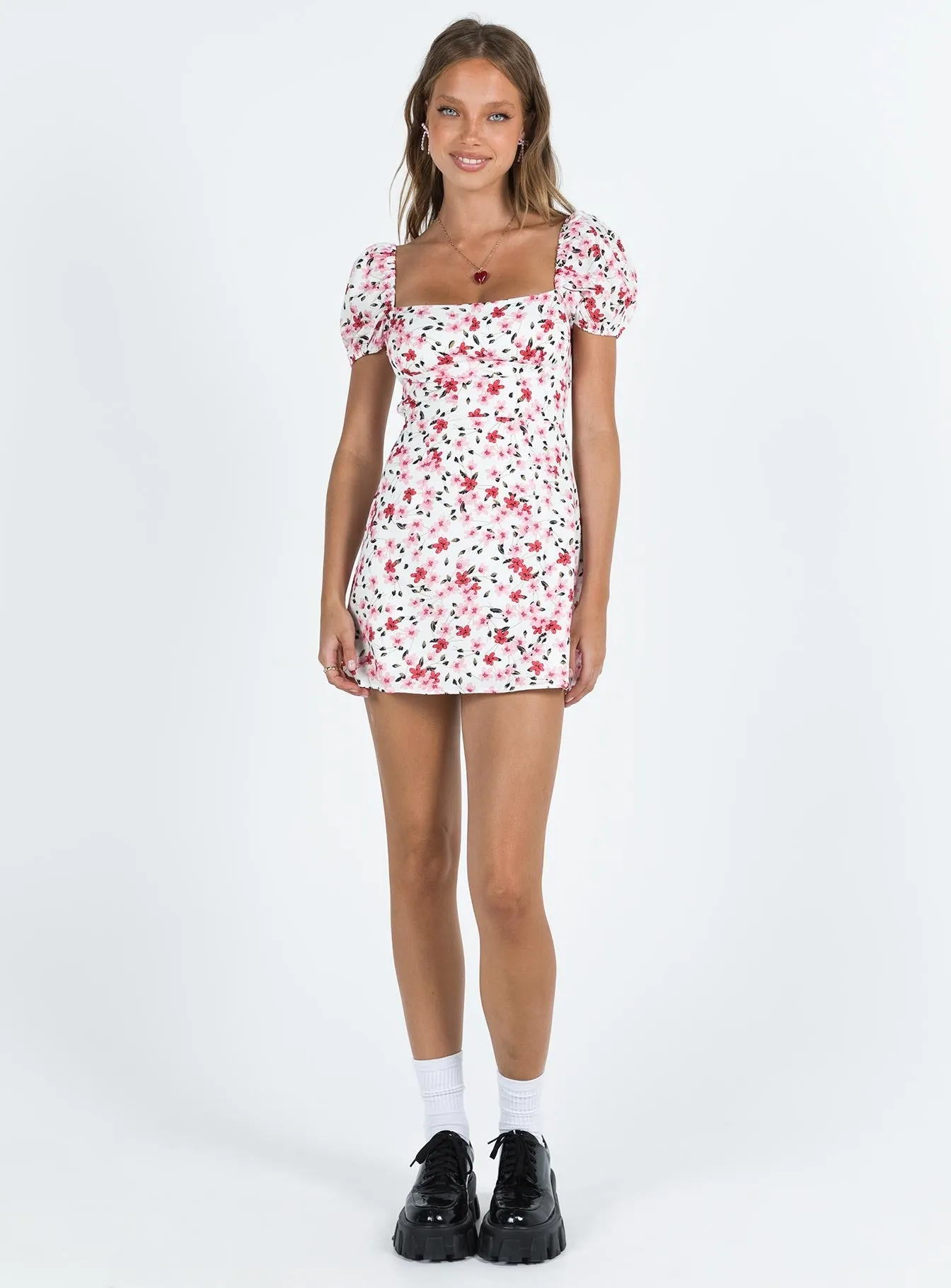 Fashionable Comfort Wear Havena Mini Dress White / Floral