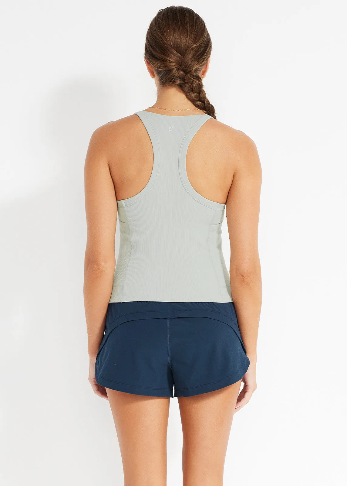 Tagless Neckline composite material Ribbed Cardio 2-1 Tank