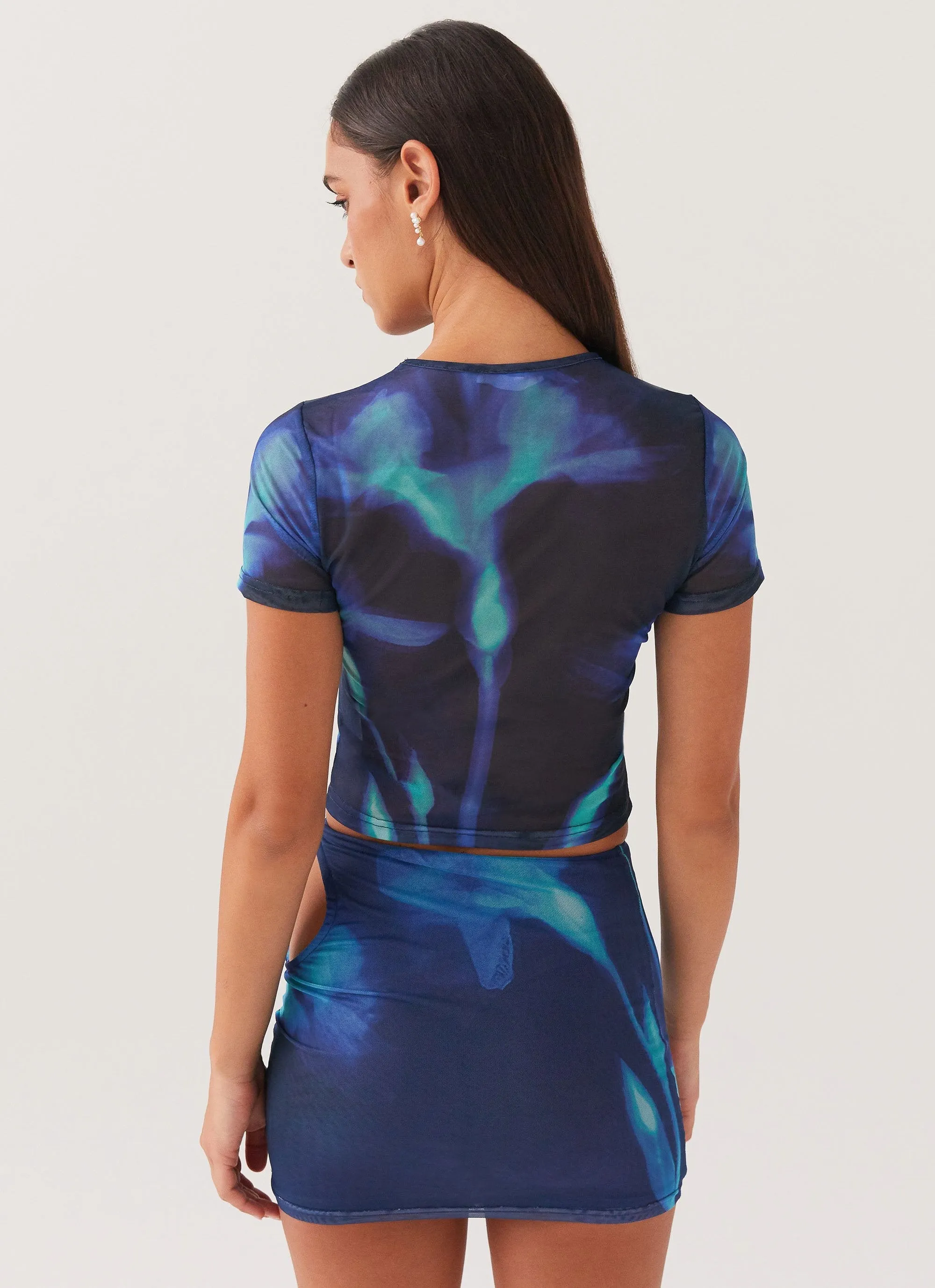 Planet Love Mesh Mini Skirt - Cyber Rose color blocking Sporty Flex