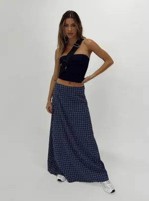 Janee Maxi Skirt Navy Seamless Edging Stylish Finish