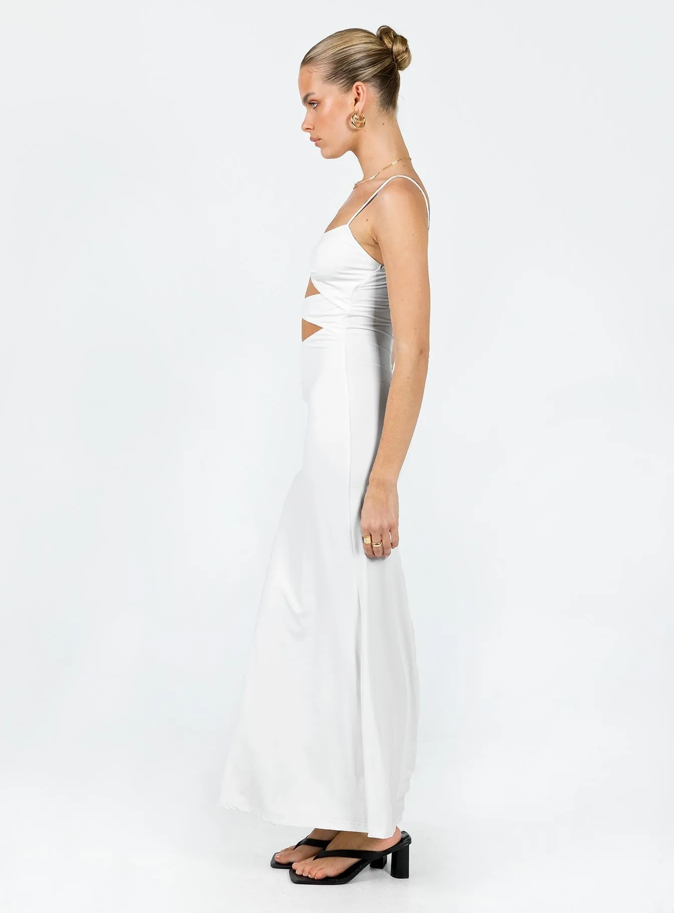 Dreamy Layers Neutral Mood Maci Eco Nylon Maxi Dress White