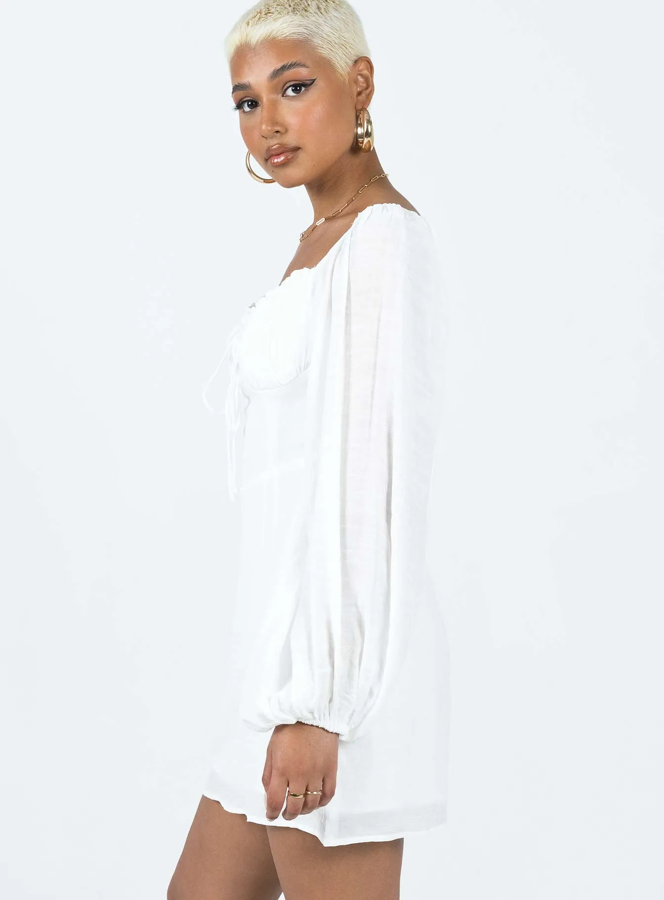 DurableStitching Peace Glow Milly Mini Dress White