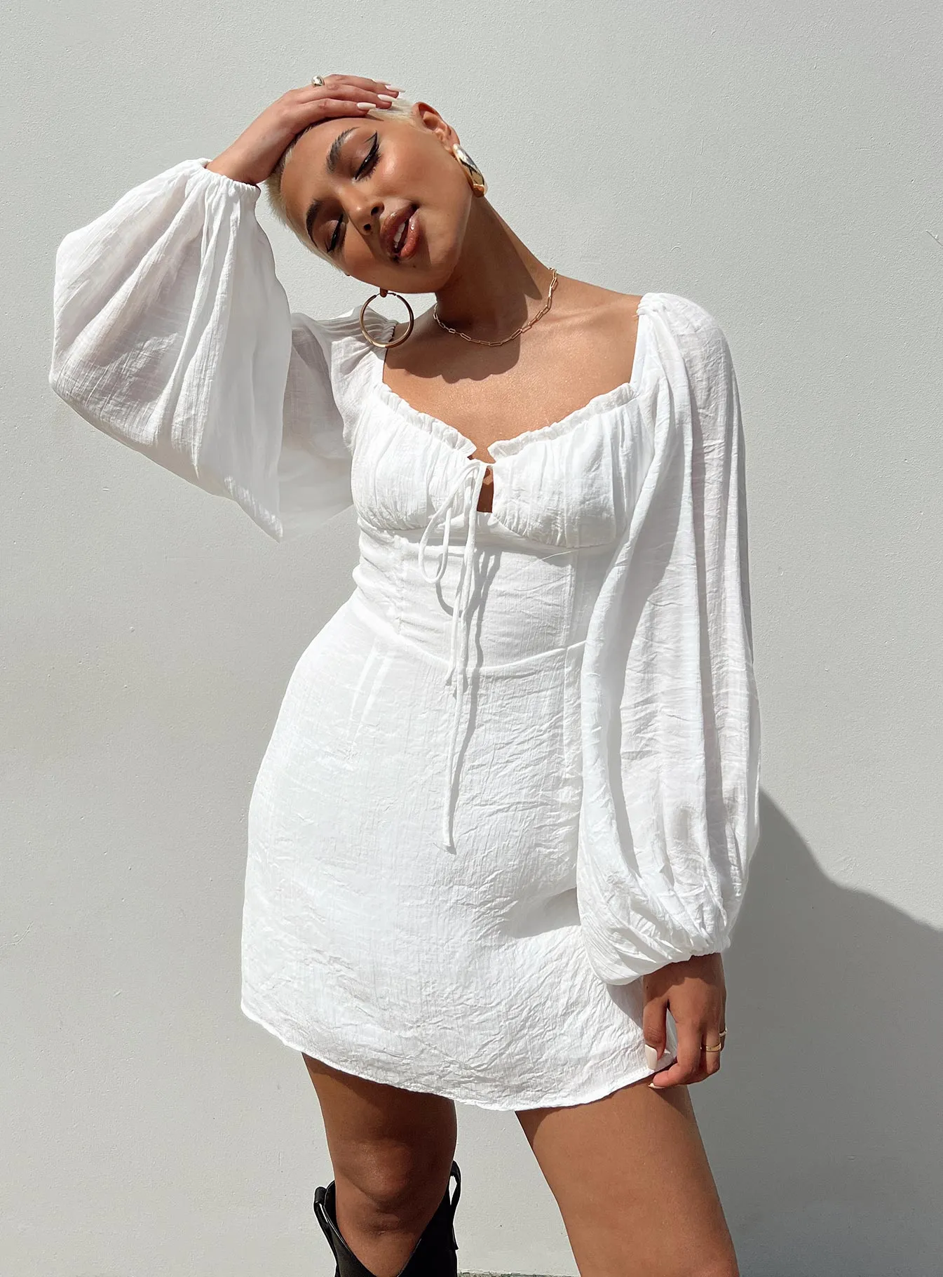 Hot Now Quiet Mood Milly Mini Dress White