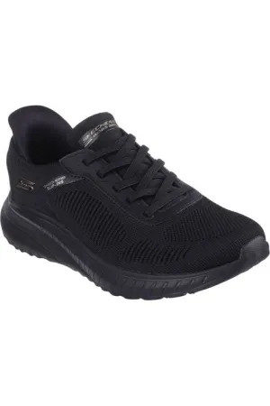Flexible Outsole Urban Style Skechers Ladies 117497 BOBS SQUAD CHAOS CURRENT MU in Black