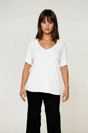 Hola White Tee Layering Fashion Active Wear Fit