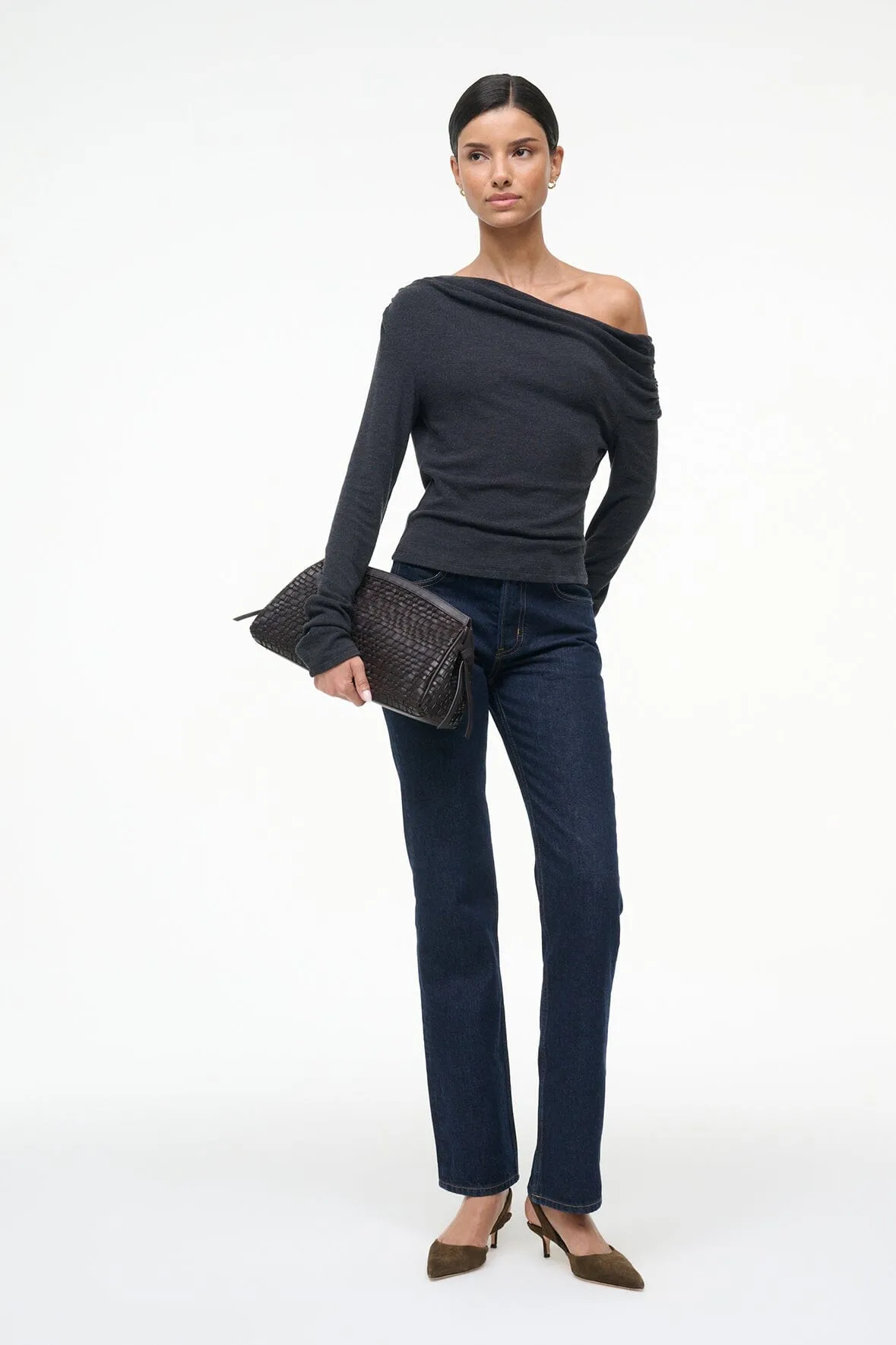 Stretch Recovery Fabric Just Right PHILOMENA TOP | CHARCOAL