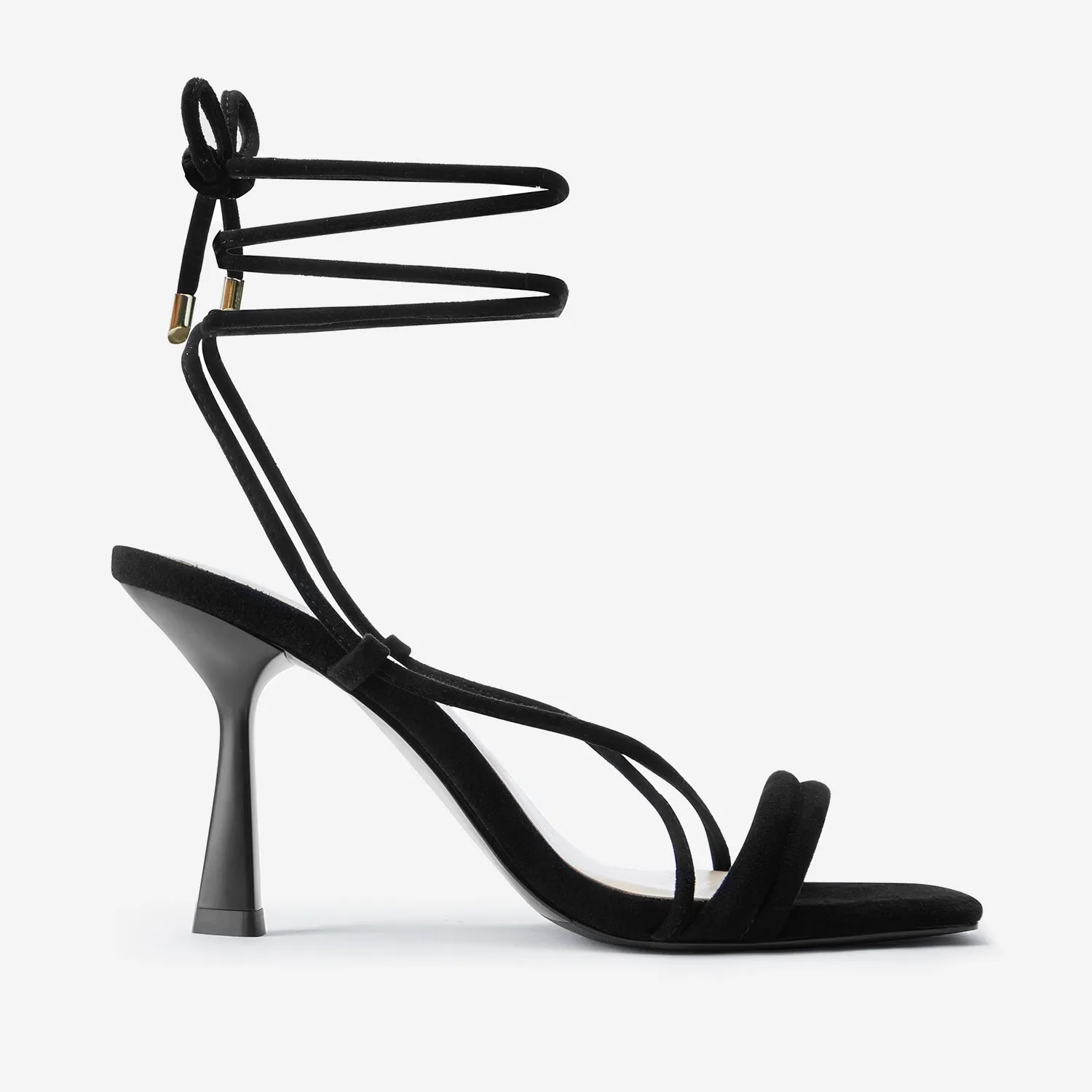 Tuxedo Party Shoes Romantic Heels Gio Sandal Heel | Black Suede