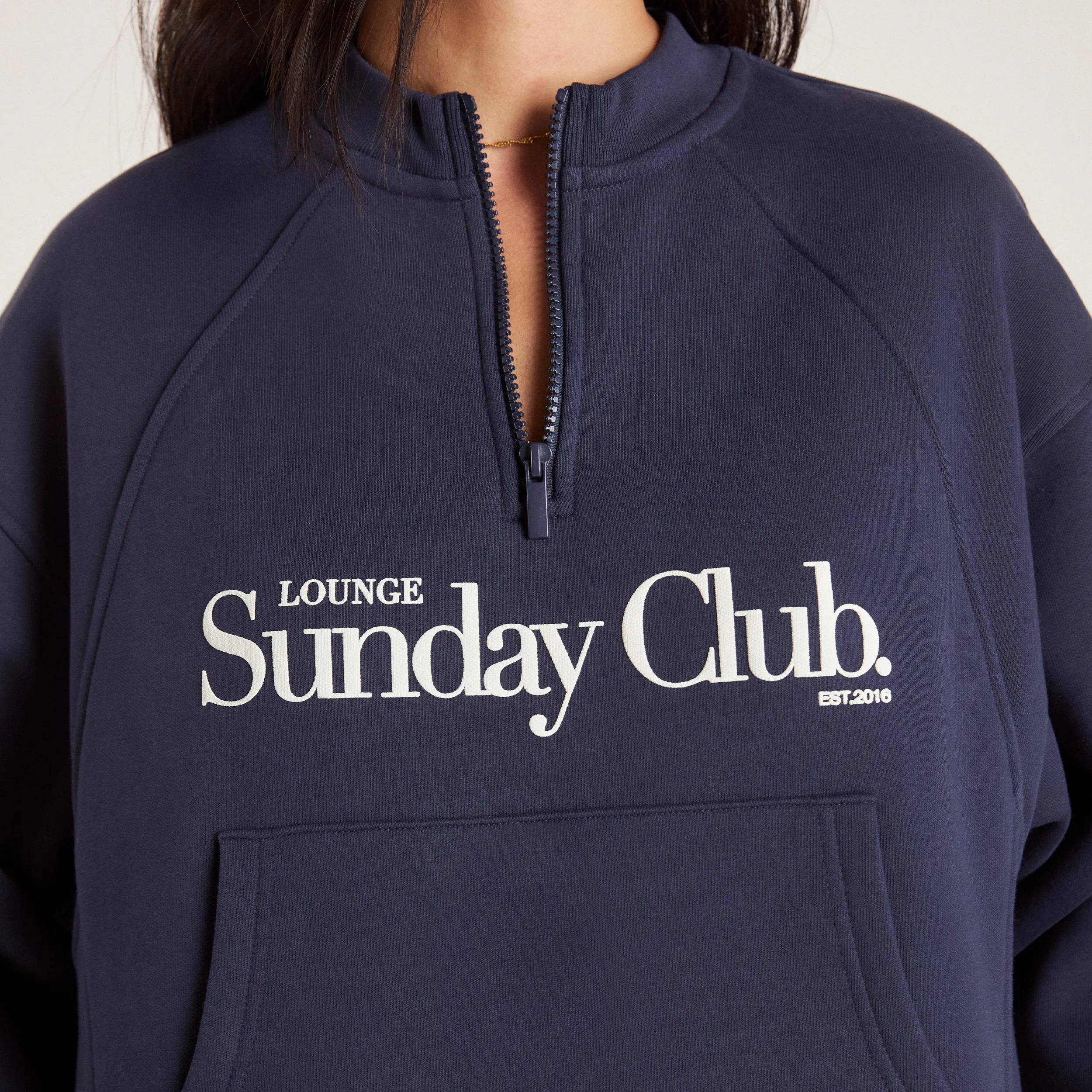 Cozy Coverage Anti Pilling Quarter Zip Sweater - Ink Blue