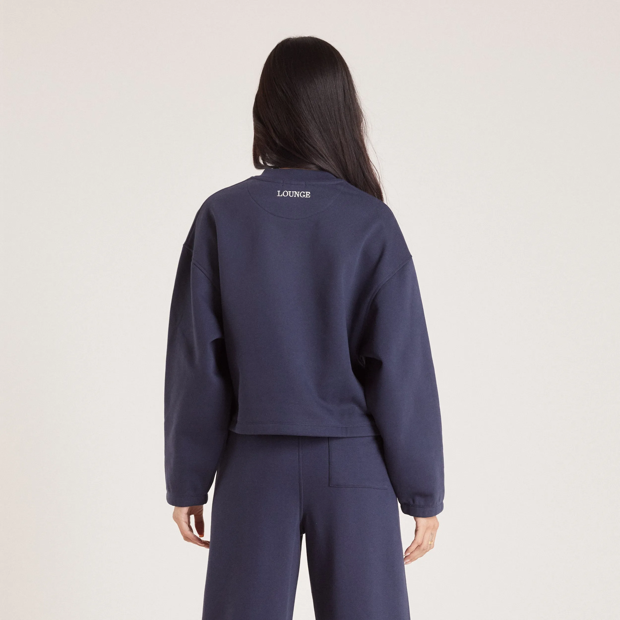 Quarter Zip Sweater - Ink Blue Washable Fashionable Hoodie