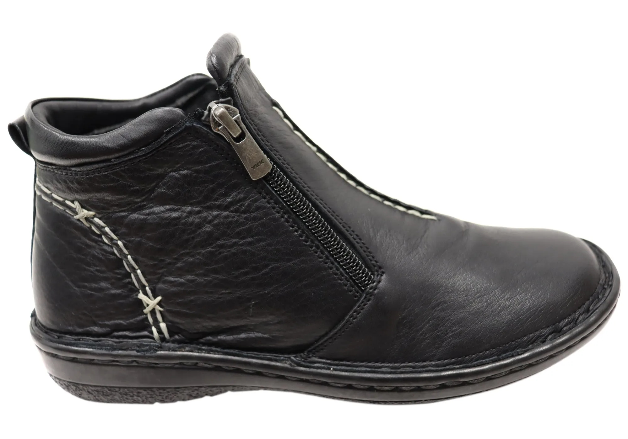 Orizonte Luna Womens European Comfort Leather Ankle Boots Steel Cap Sleek Profile