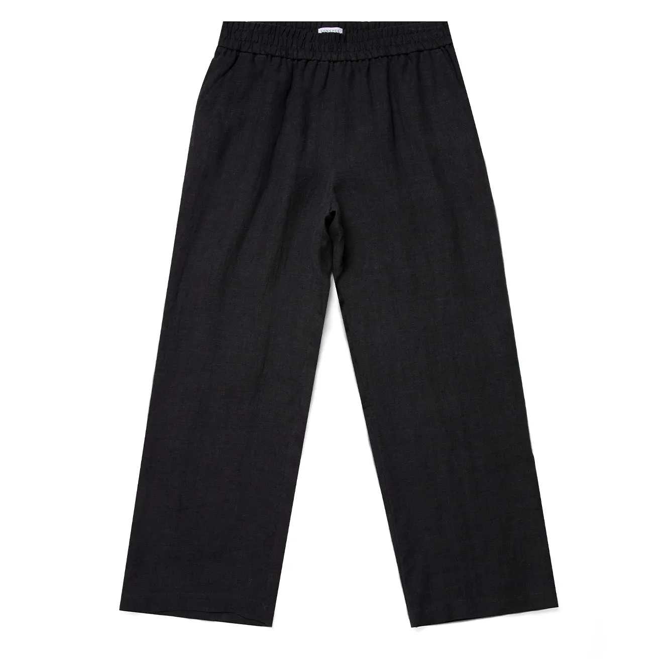 Sunspel Womens Drawstring Wide Leg Trouser Black RuggedDurability
