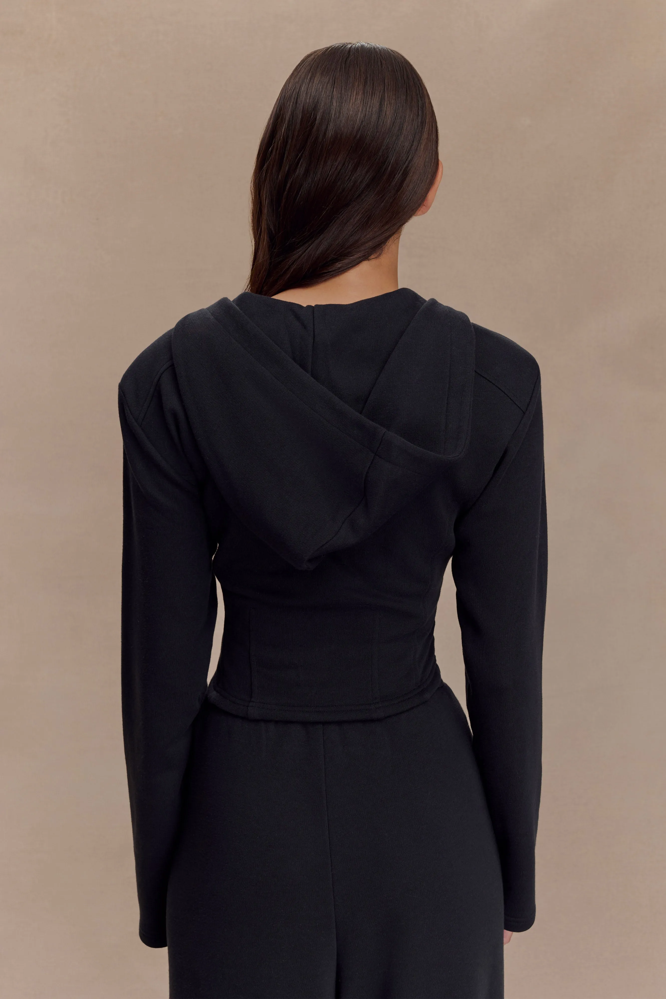 Quinn Zip Up Hoodie - Black Heavyweight Fabric Storm Ready Gear