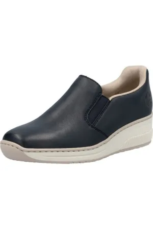 Urban Style Rieker ladies wedge shoes 48761-14 in Navy