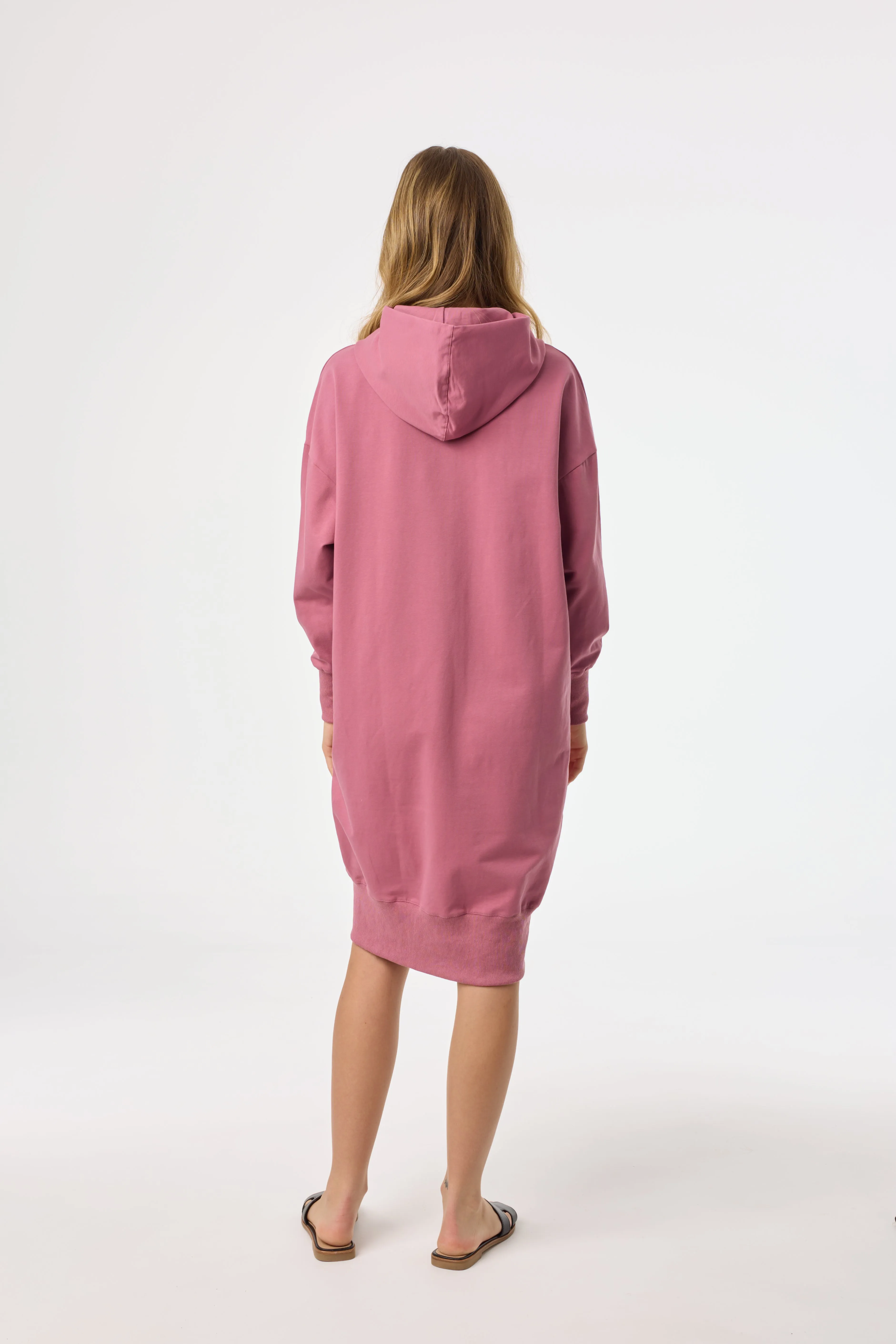 Soft and Chic Raspberry Zipper Sweatshirt Dress