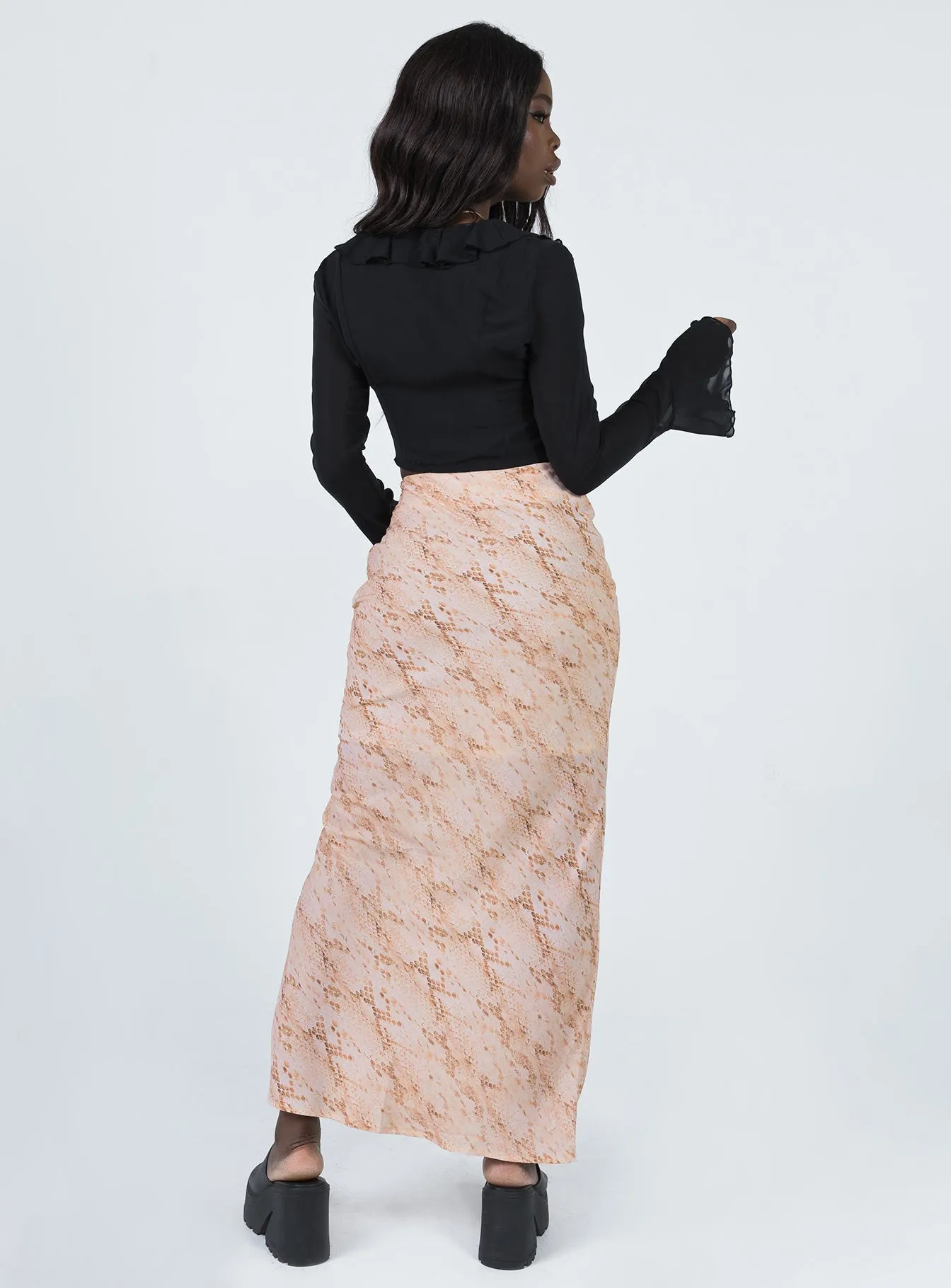 Clean Fit Simple Look Rayna Maxi Skirt Snake