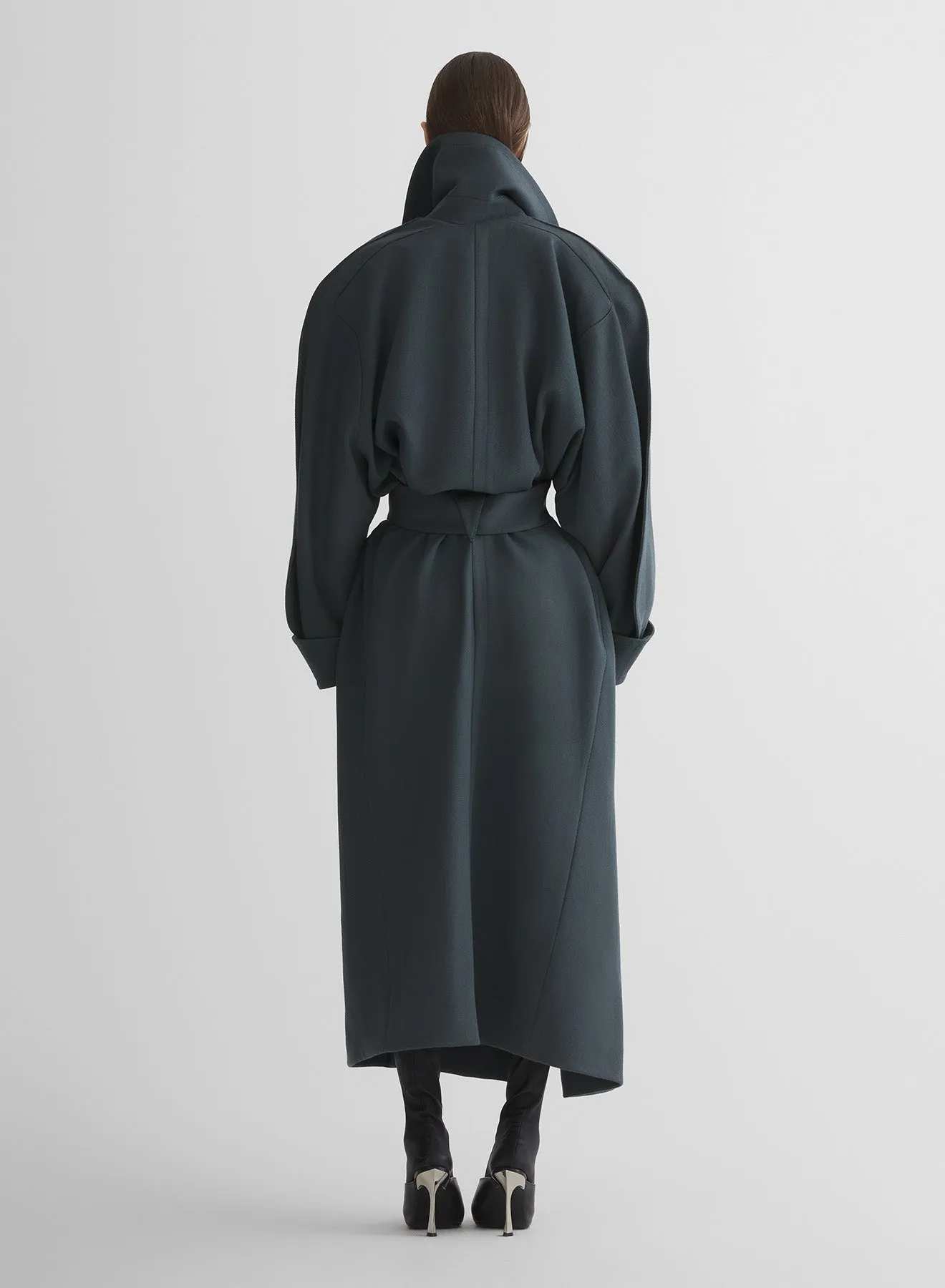 High Collar re/edit hiver russe grey trench