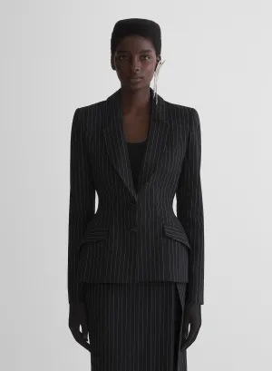 Cold Day Look Wind Resistant Lining re/edit lingerie pinstripe jacket