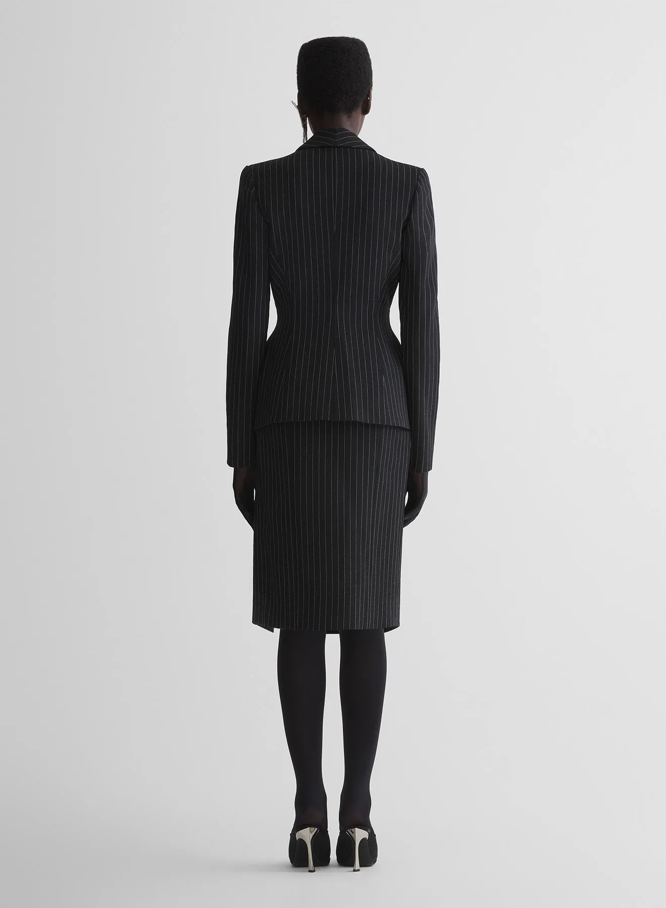 re/edit lingerie pinstripe jacket Flexible Side Gussets