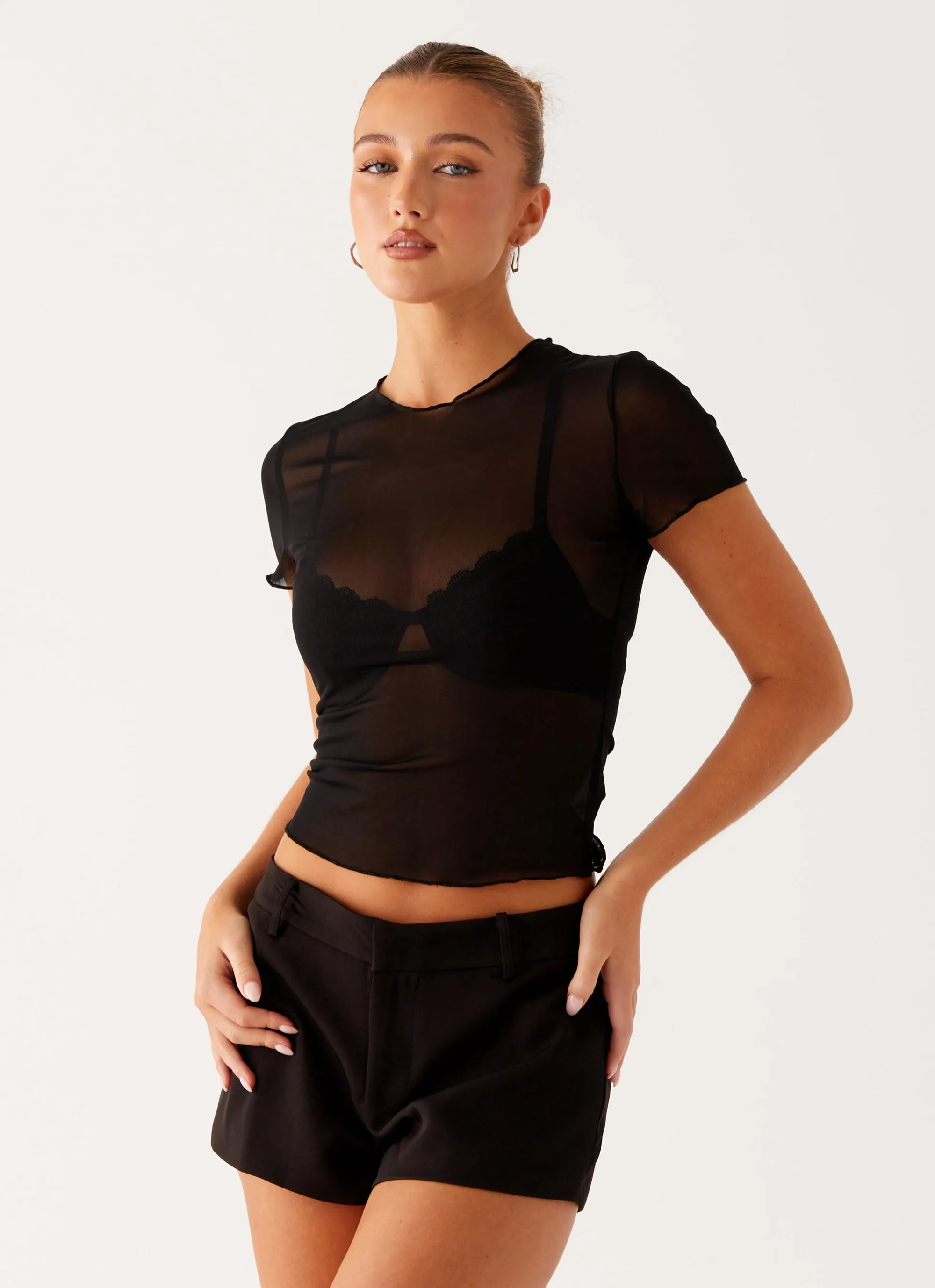 Dalton Mesh T-Shirt - Black Lightweight Style FlexibleCollarOptions