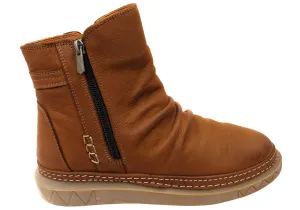 Layered Support Orizonte Azuro Womens European Comfortable Leather Ankle Boots