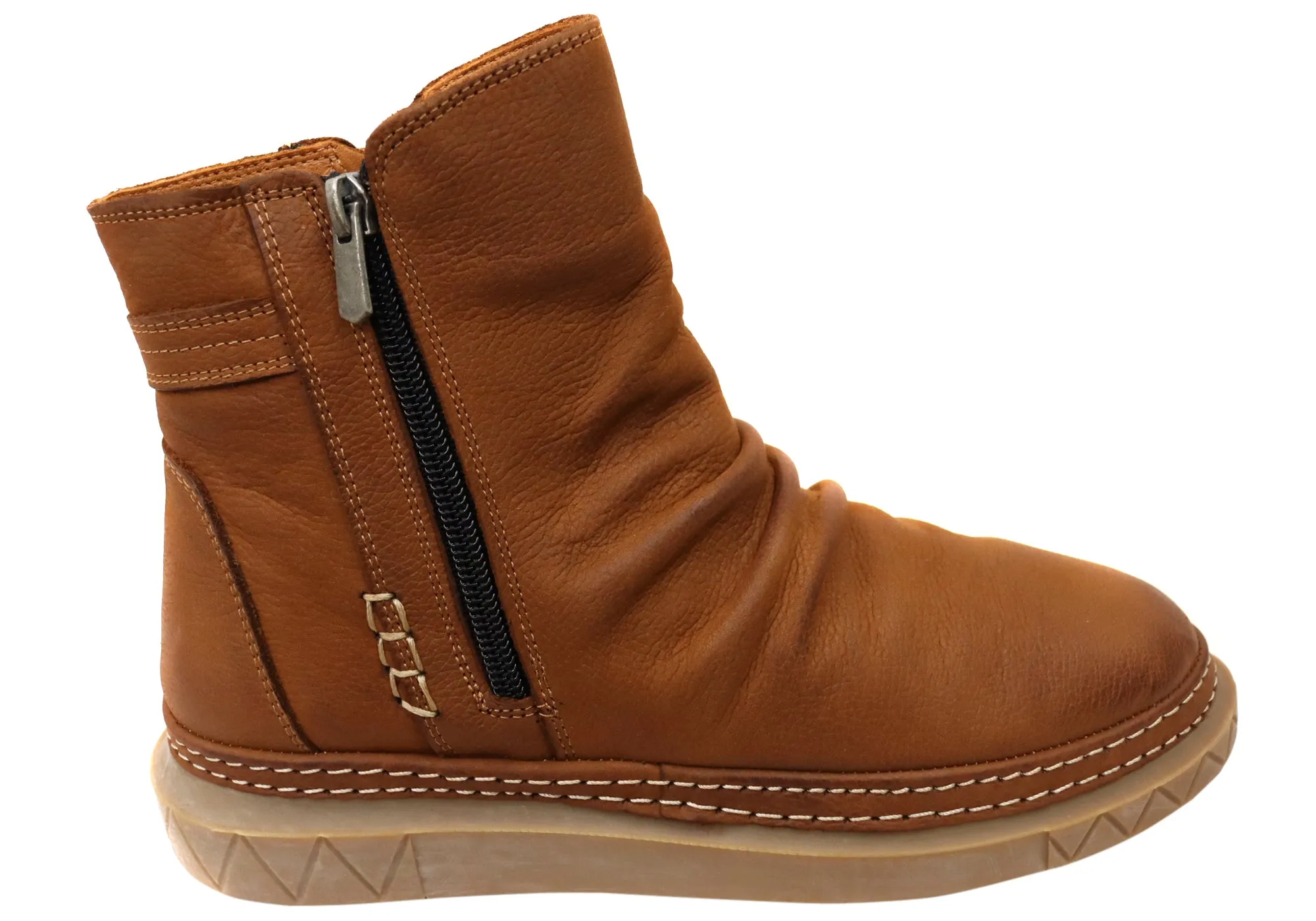 mom style Orizonte Azuro Womens European Comfortable Leather Ankle Boots