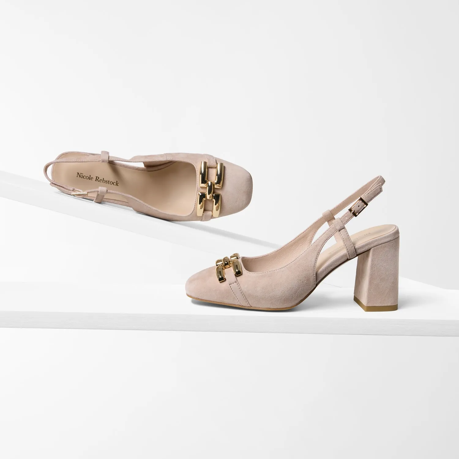 Peep Toe Booties Jamie Slingback Heel | Dirty Blush Suede