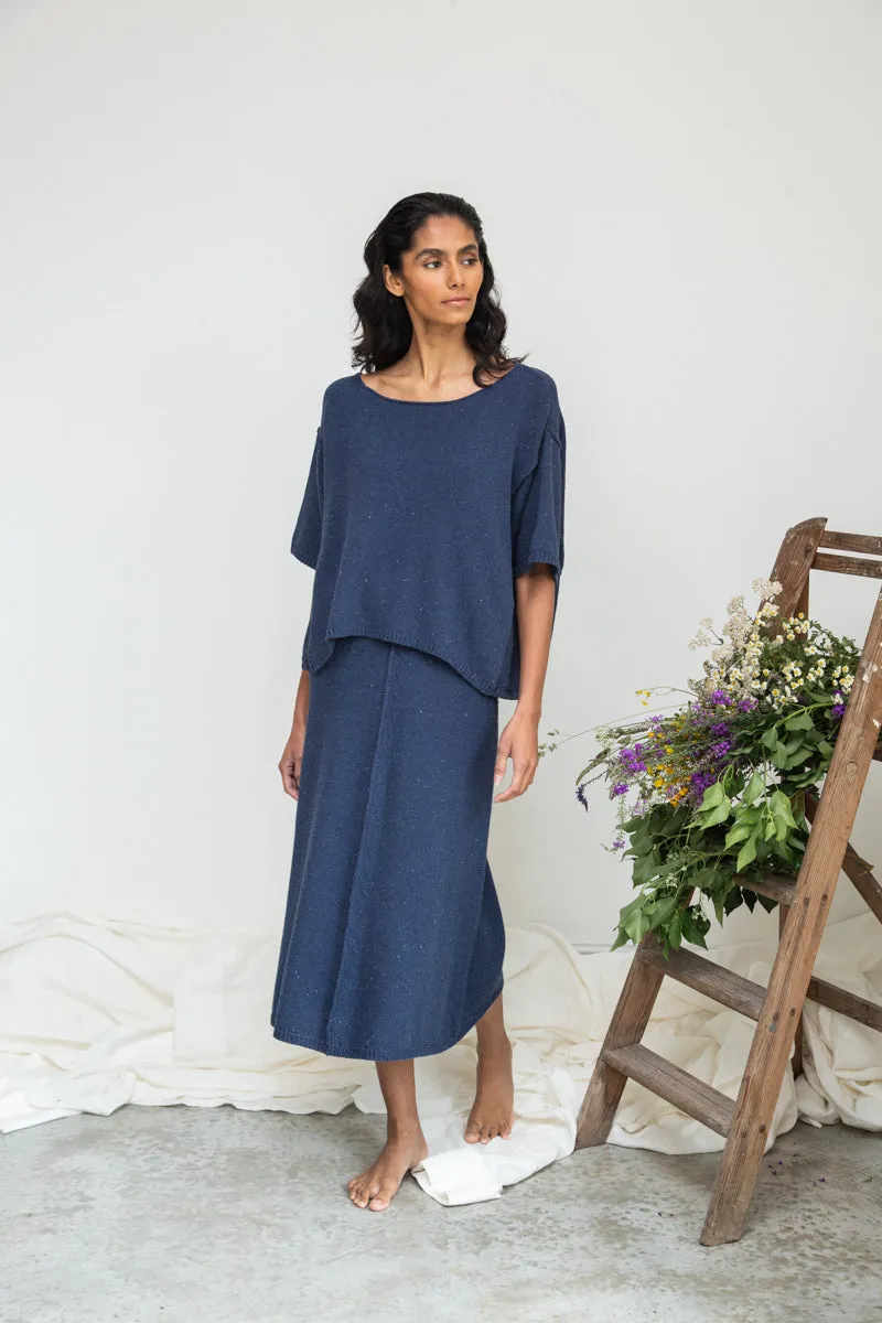 Alessia-Leigh Recycled Cotton Jumper in Denim Blue Soul Ease AntiOdor Fabric