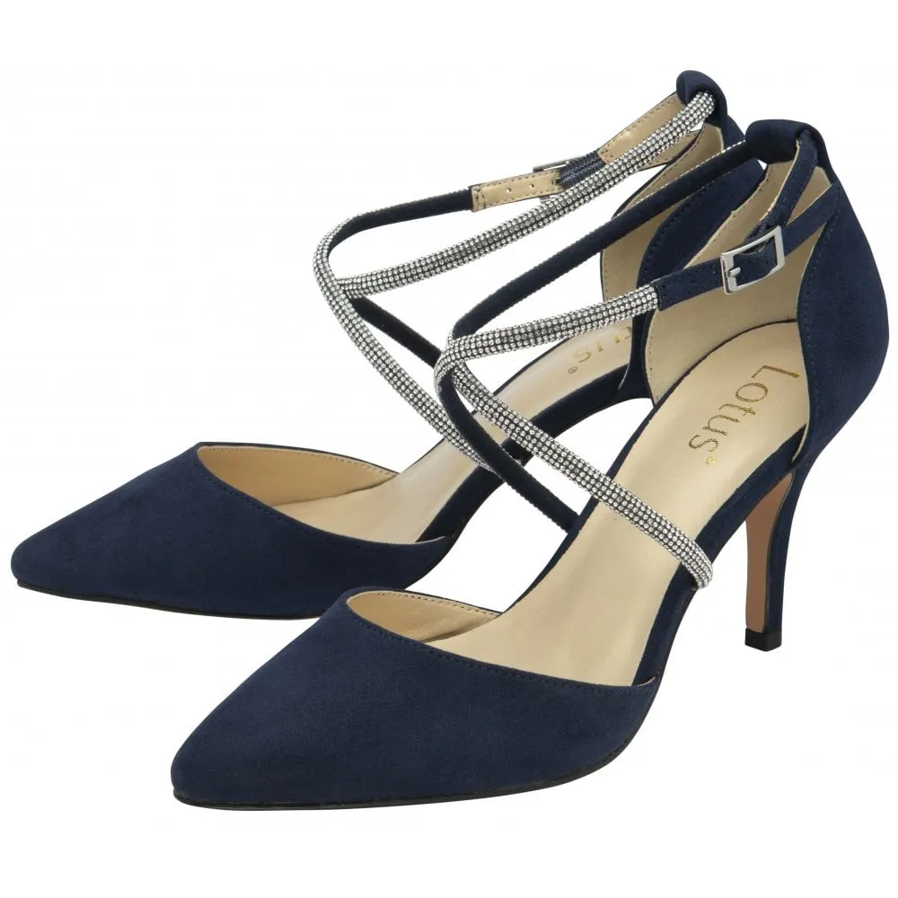 Casual Style lace up closure Lotus Womens Shoe Elissa Navy