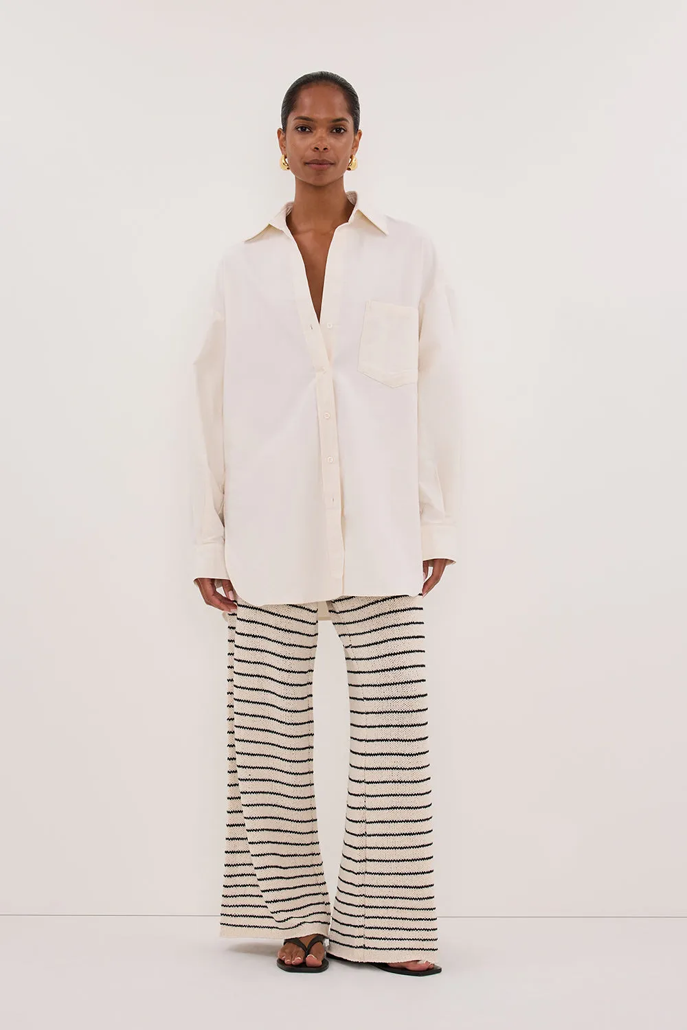 RHEA 2.0 CREAM OVERSIZED COTTON SHIRT Affordable accessibility