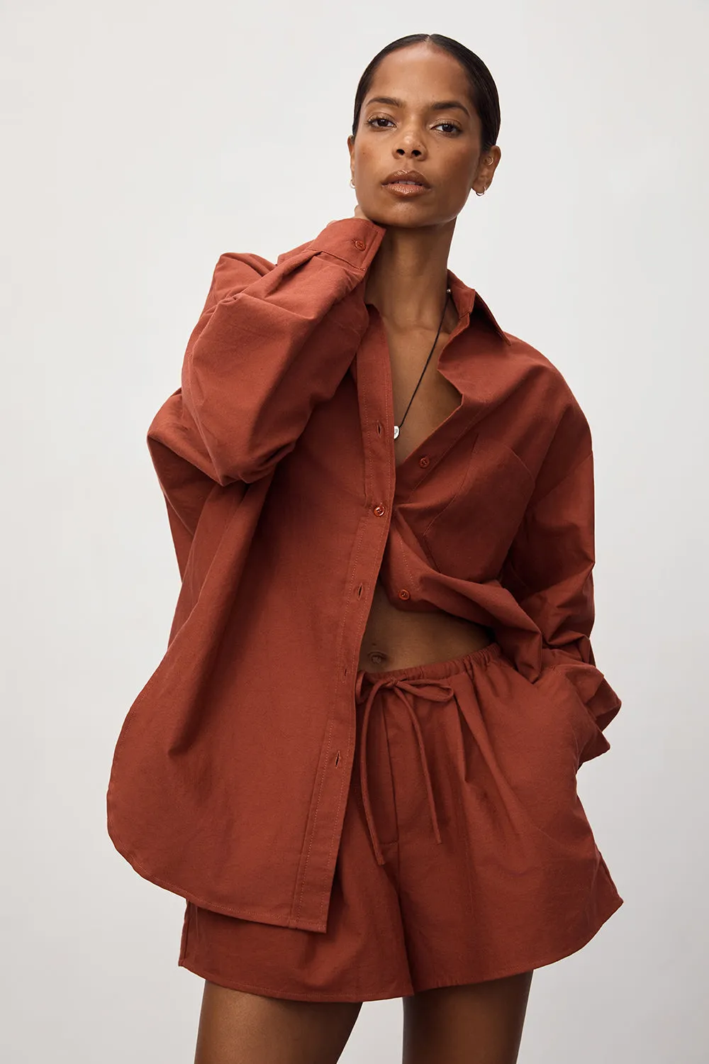 RHEA 2.0 SAHARA OVERSIZED COTTON SHIRT Buttery Soft Fabric