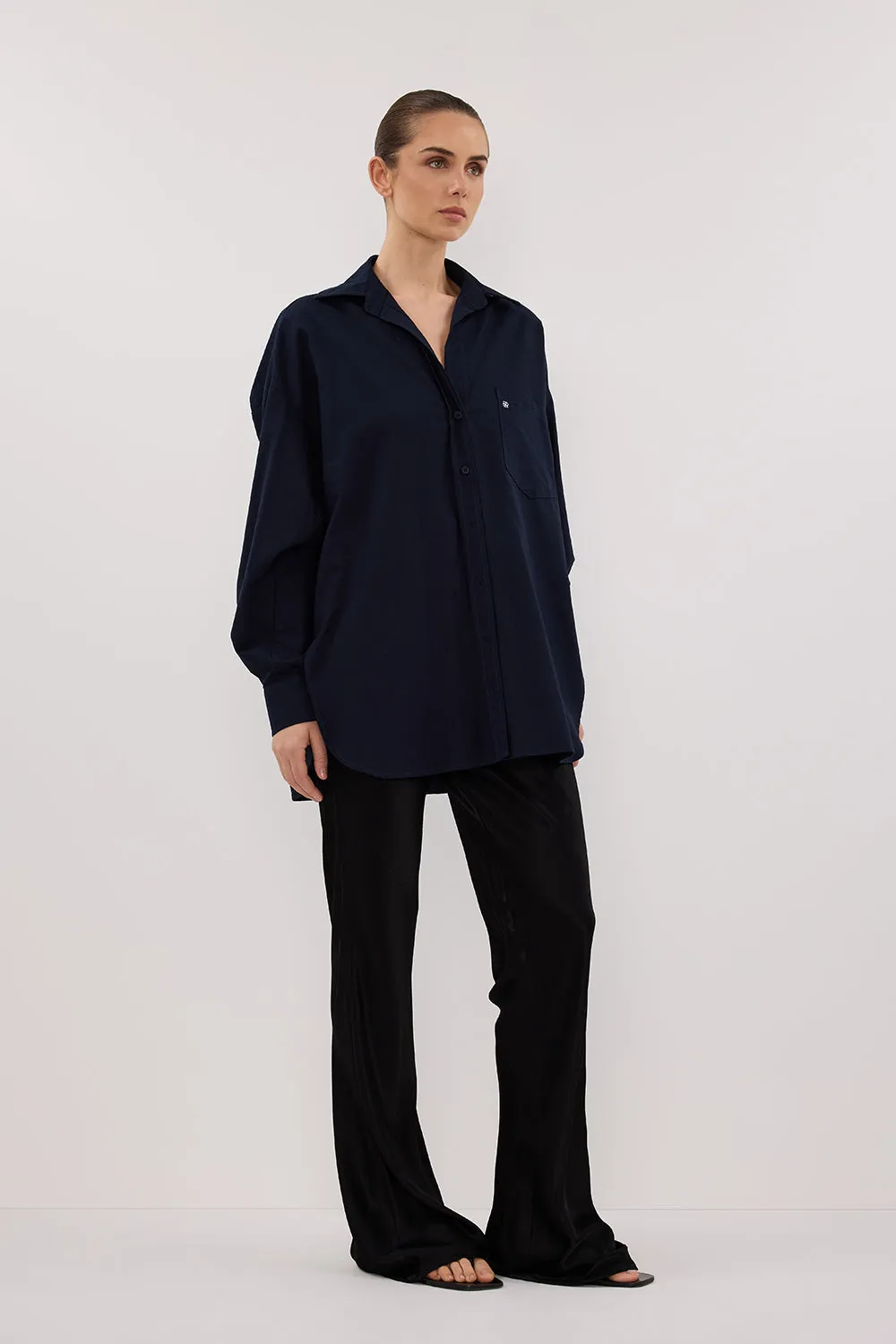 Breathable knit RHEA INK OVERSIZED COTTON SHIRT